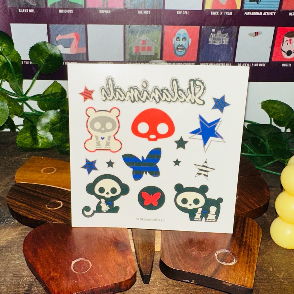 Y2K Rare Vintage Skelanimals Temporary Tattoo Sheet